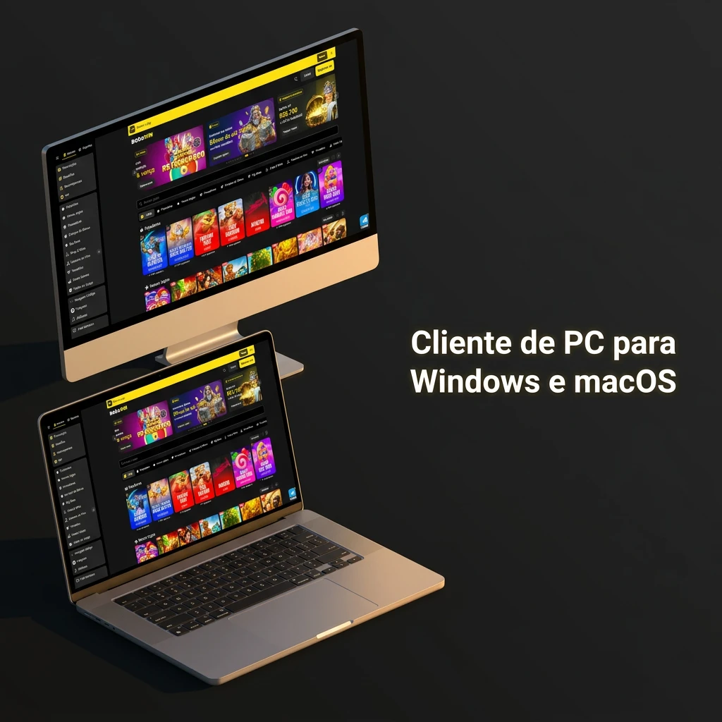 Computador acessando a conta pelo navegador web no Windows e macOS, sem a necessidade de instalar software.