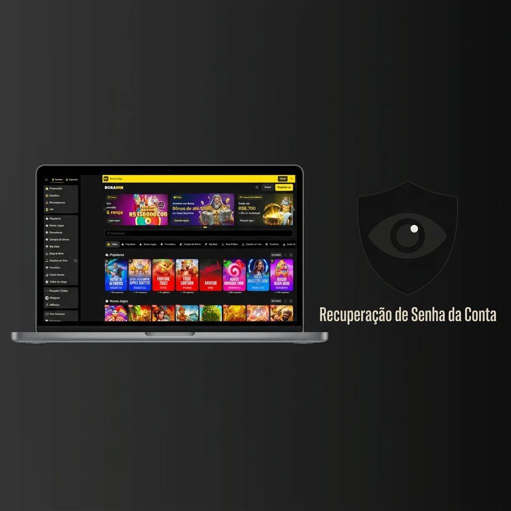 Tela de recuperação de senha do BoraWin mostrando 5 passos para redefinir o acesso via e-mail ou telefone.