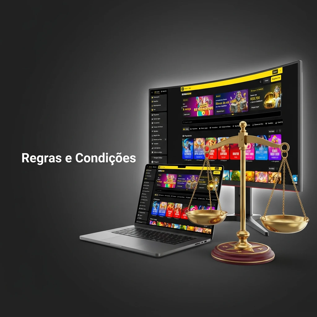 Lista de Regras e Condições da plataforma, exigindo maioridade, conta única, pagamentos próprios e verificação.