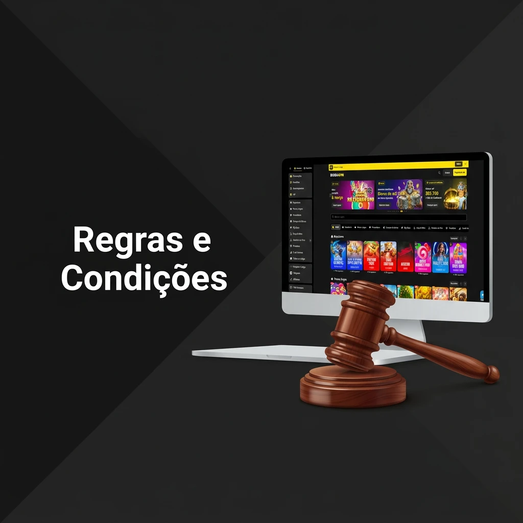 Lista com as Regras e Condições da plataforma, detalhando diretrizes de contas, saques, pagamentos, fraudes e bônus.