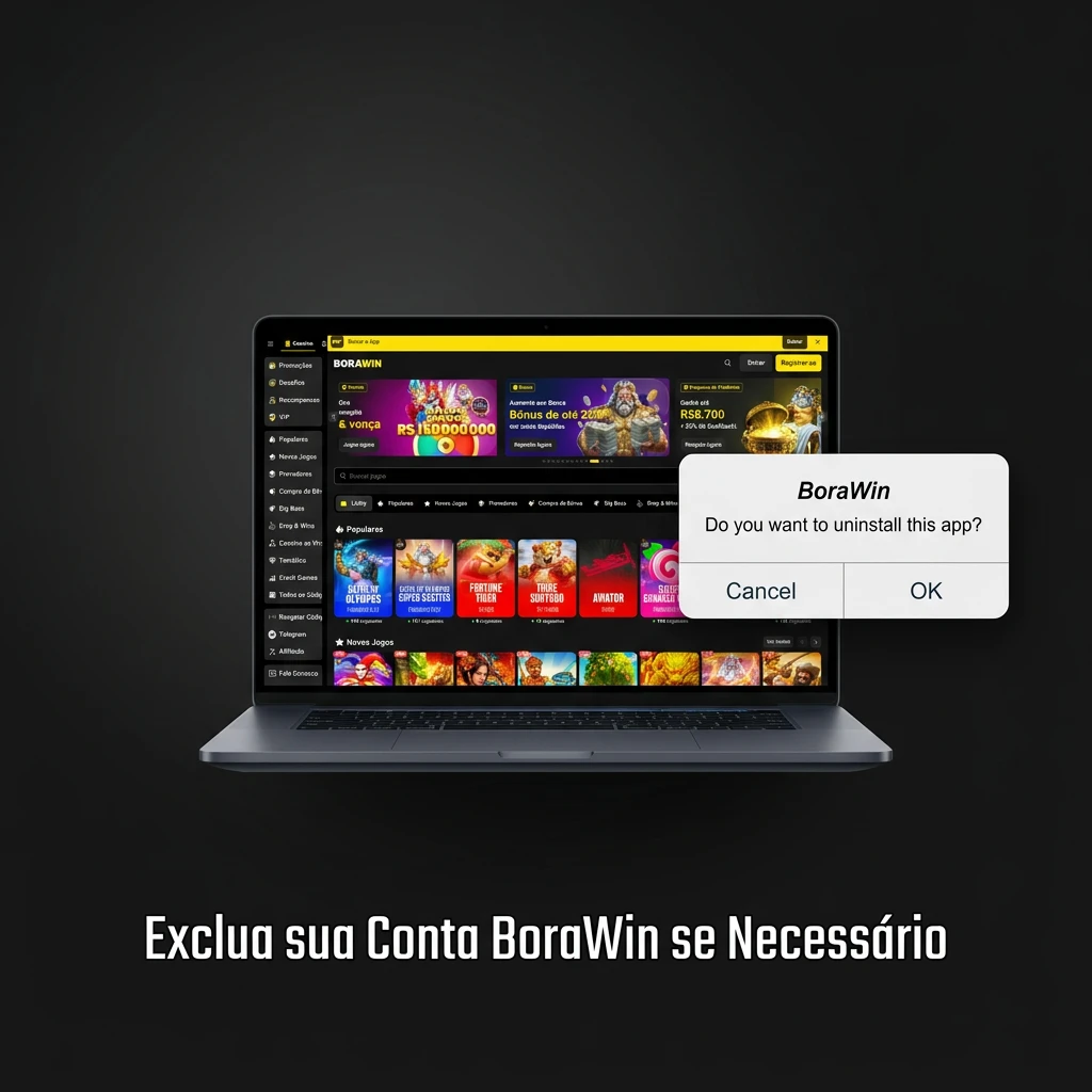 Passo a passo para excluir definitivamente sua conta na plataforma BoraWin.