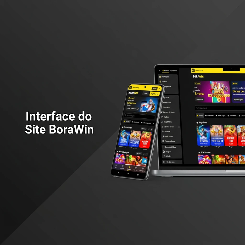 Interface do site BoraWin com barra superior de menus para esportes, cassino ao vivo e promoções.