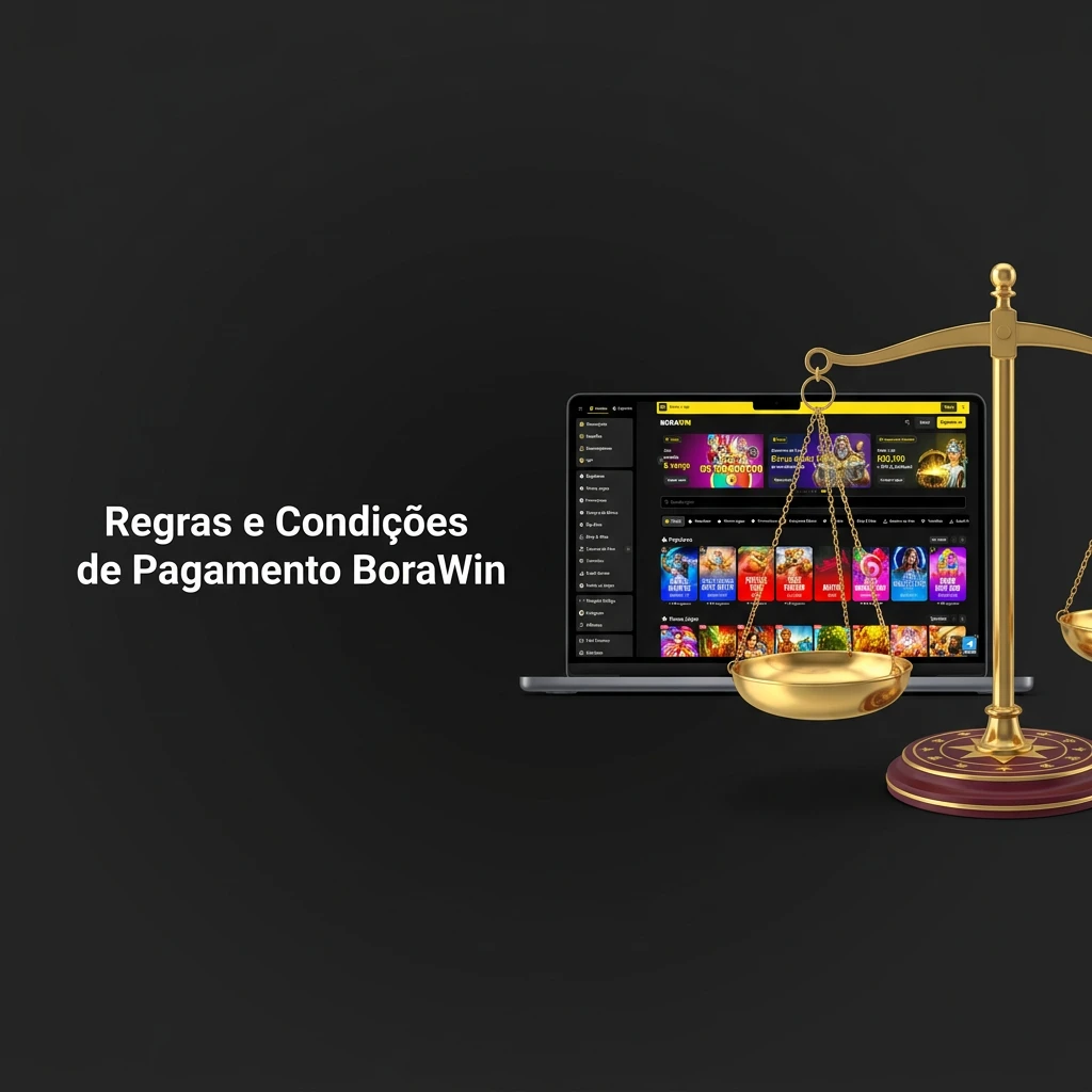 Regras e condições de pagamento da BoraWin, incluindo titularidade, verificação, saques, rotatividade e limites.